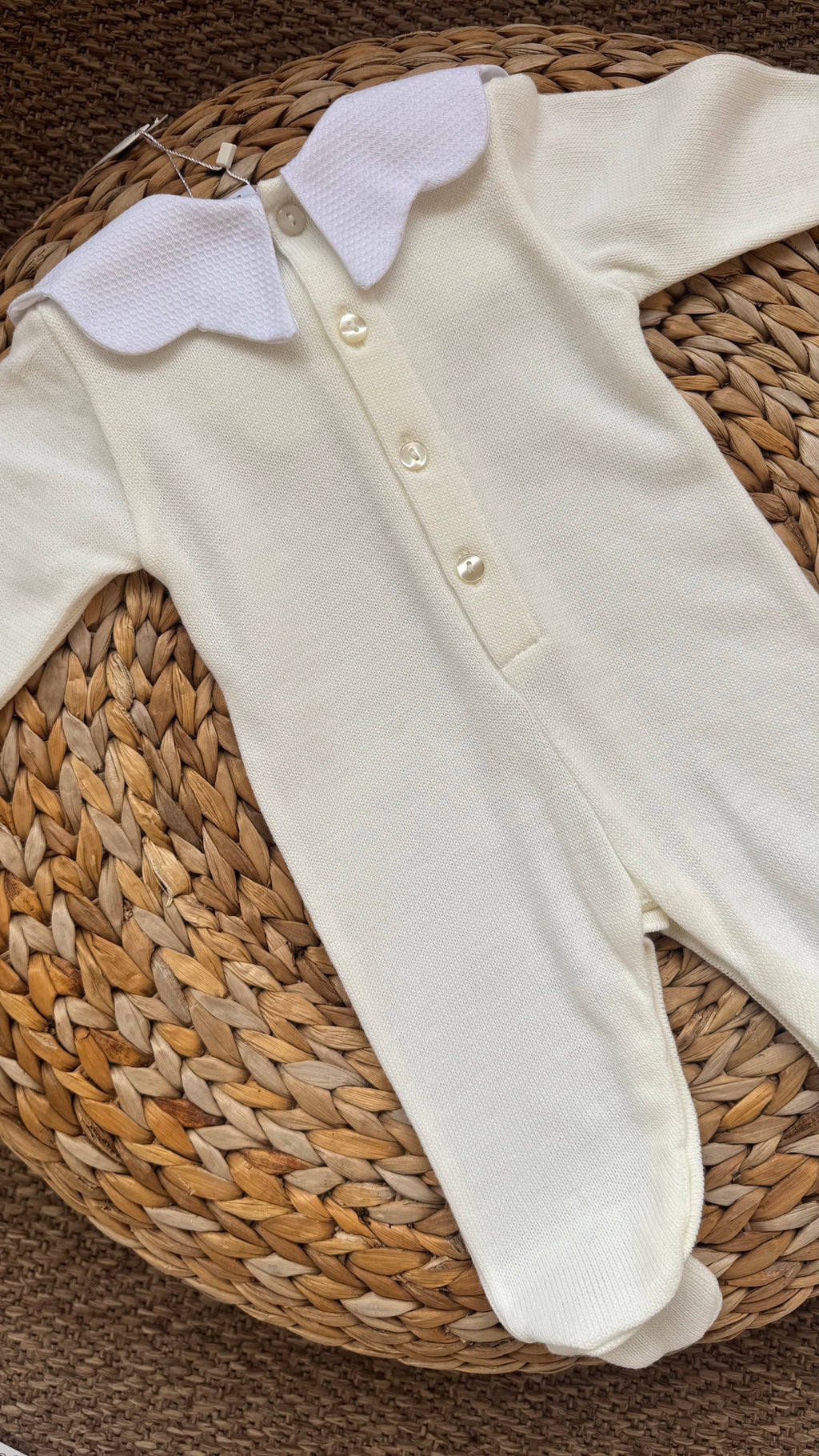 Tutina lana con colletto bianco personalizzabile