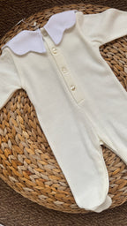 Tutina lana con colletto bianco personalizzabile