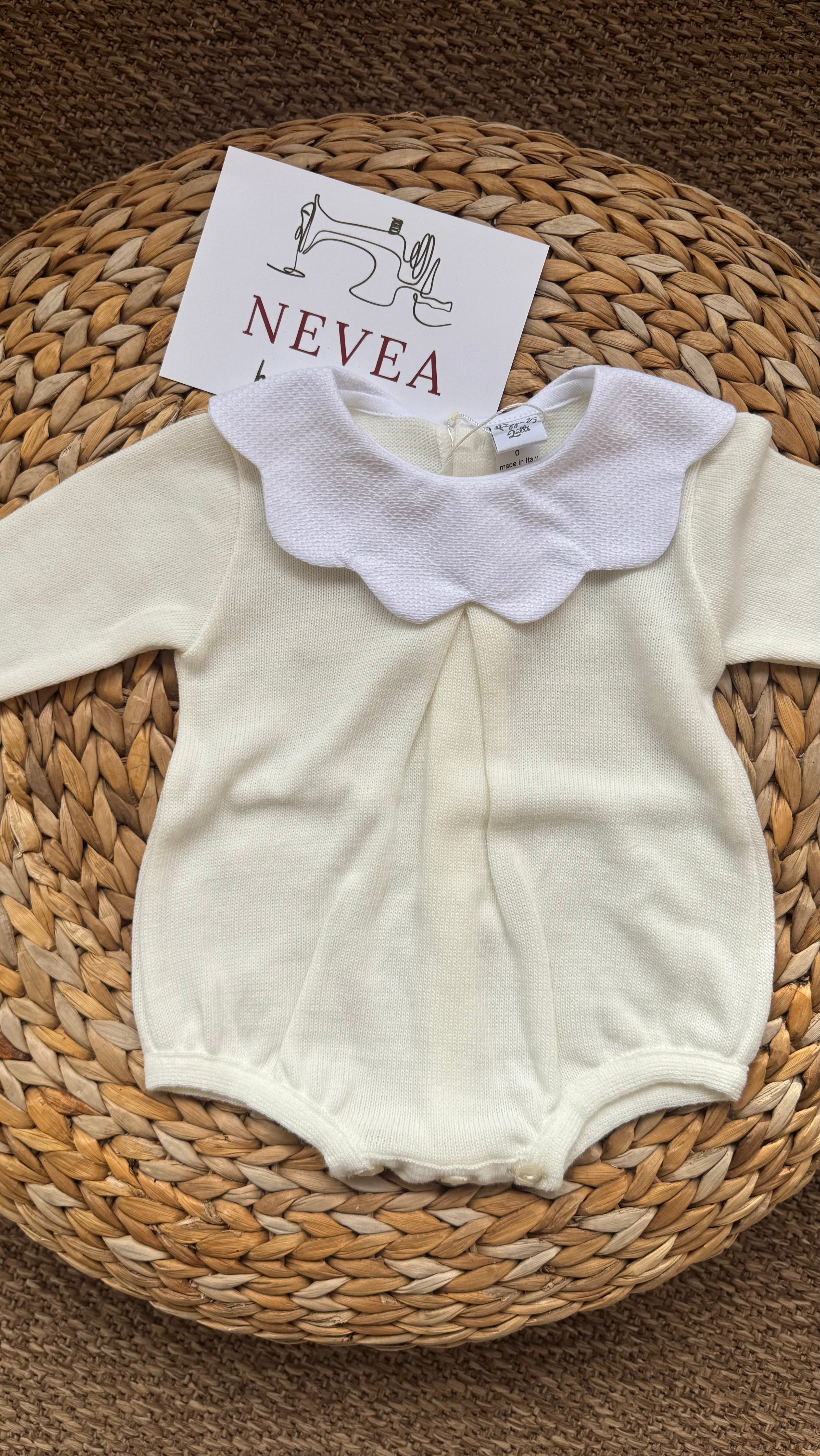 Pagliaccetto in lana con collo personalizzabile