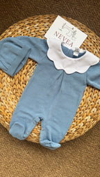 Tutina lana con colletto bianco personalizzabile