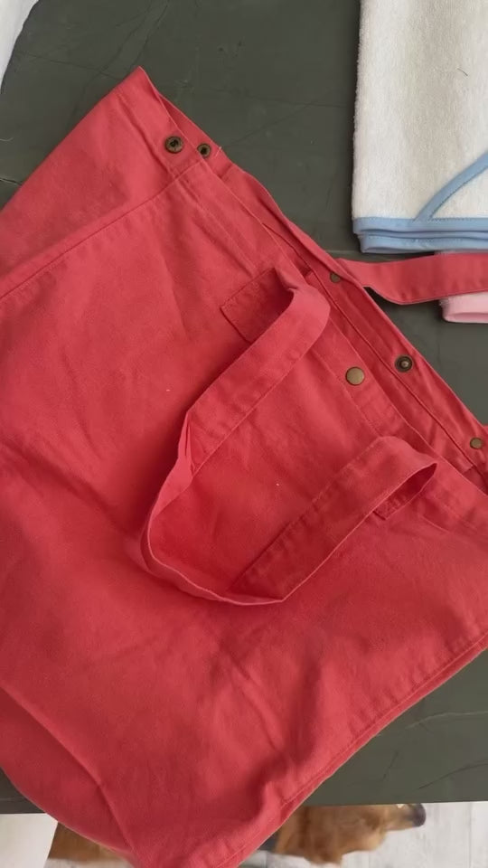 Tote bag leggera - grande  con bottoni